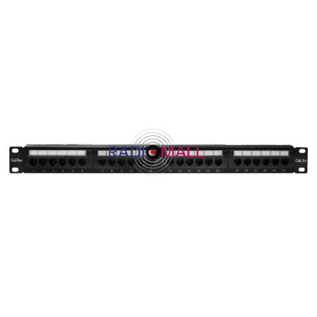 Патч-панель 19", 24хRJ-45, UTP, Cat.5e, 1U (10-0403)